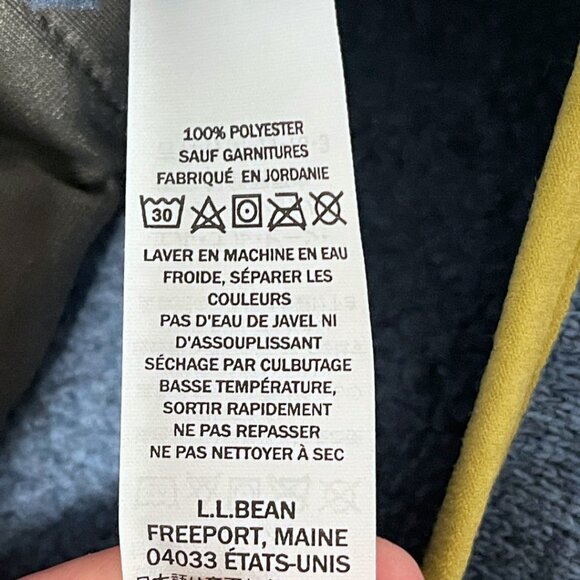 L.L.Bean Mens Slightly Fitted Blue Fleece Quarter Snap Pullover Sweater Size L - Picture 7 of 9